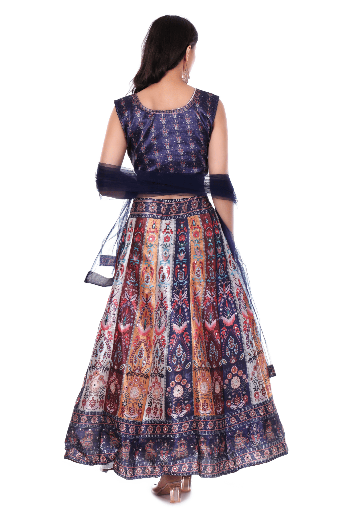 Blue Printed Lahenga set