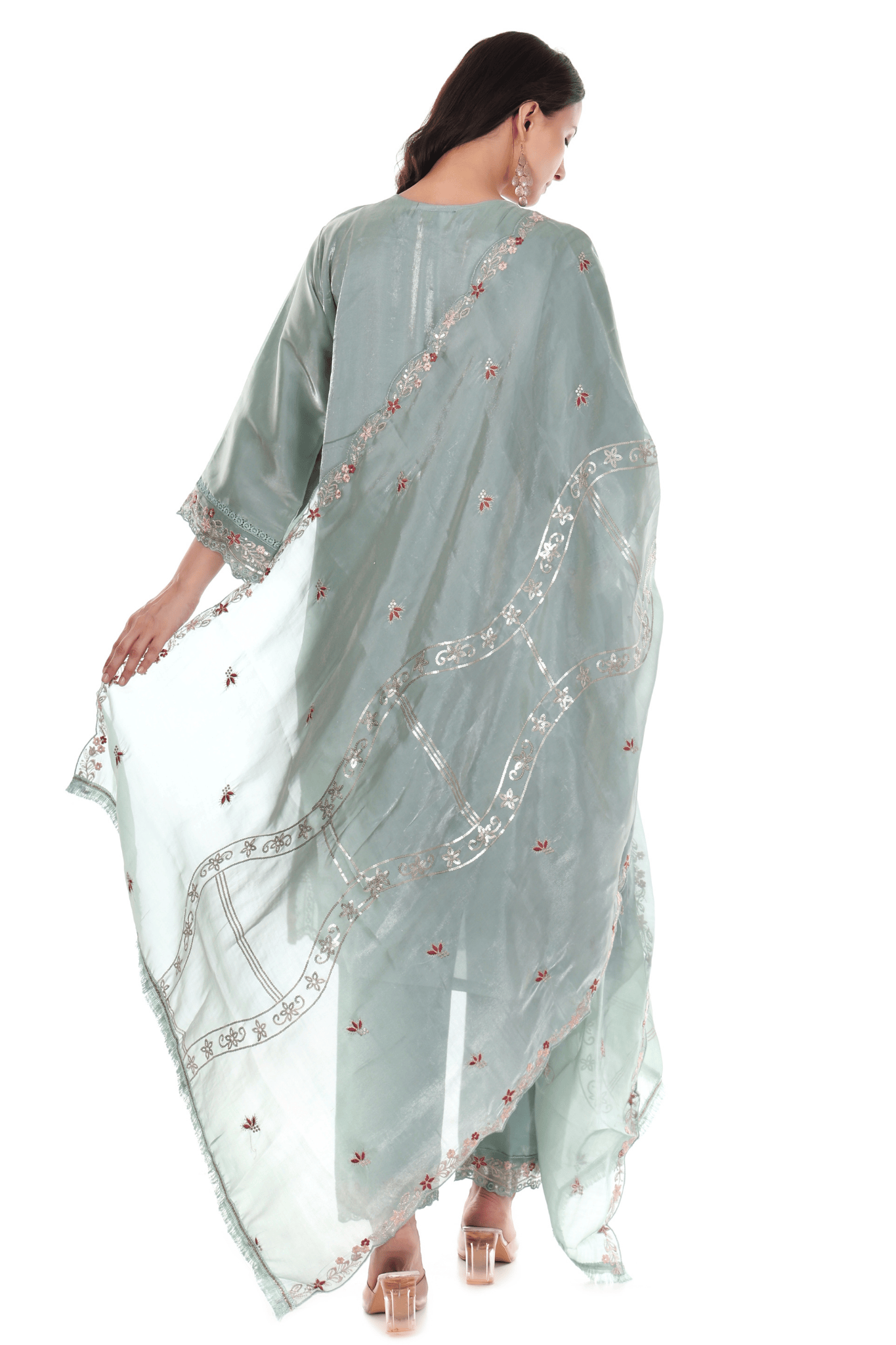 Sea green siroski Pakistani suit