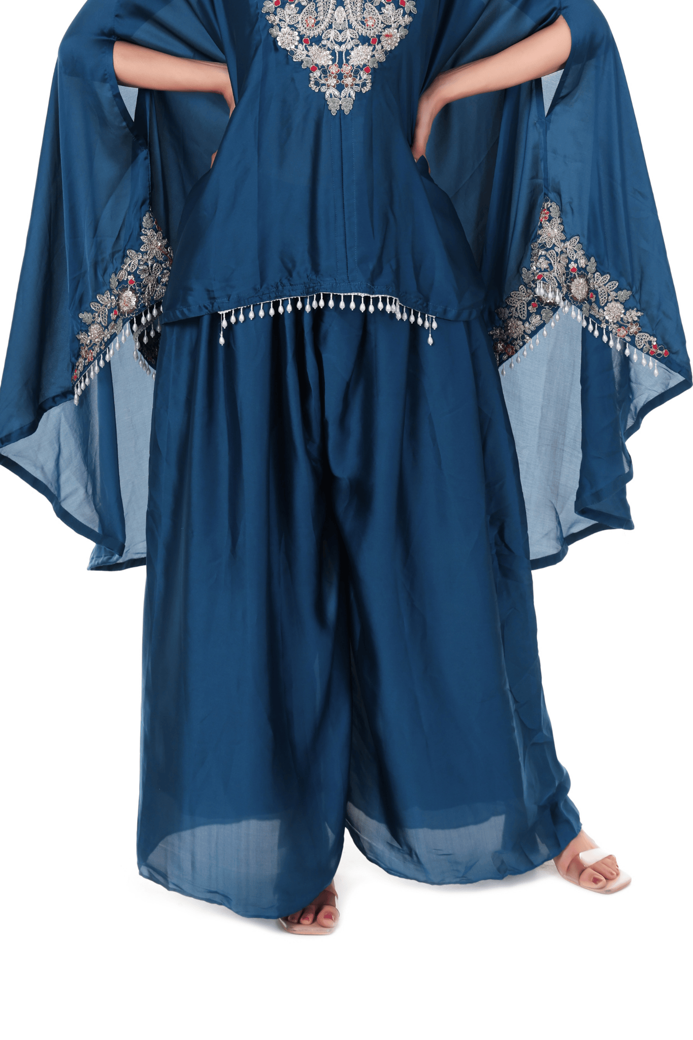 Short Kaaftan with wide plazo set