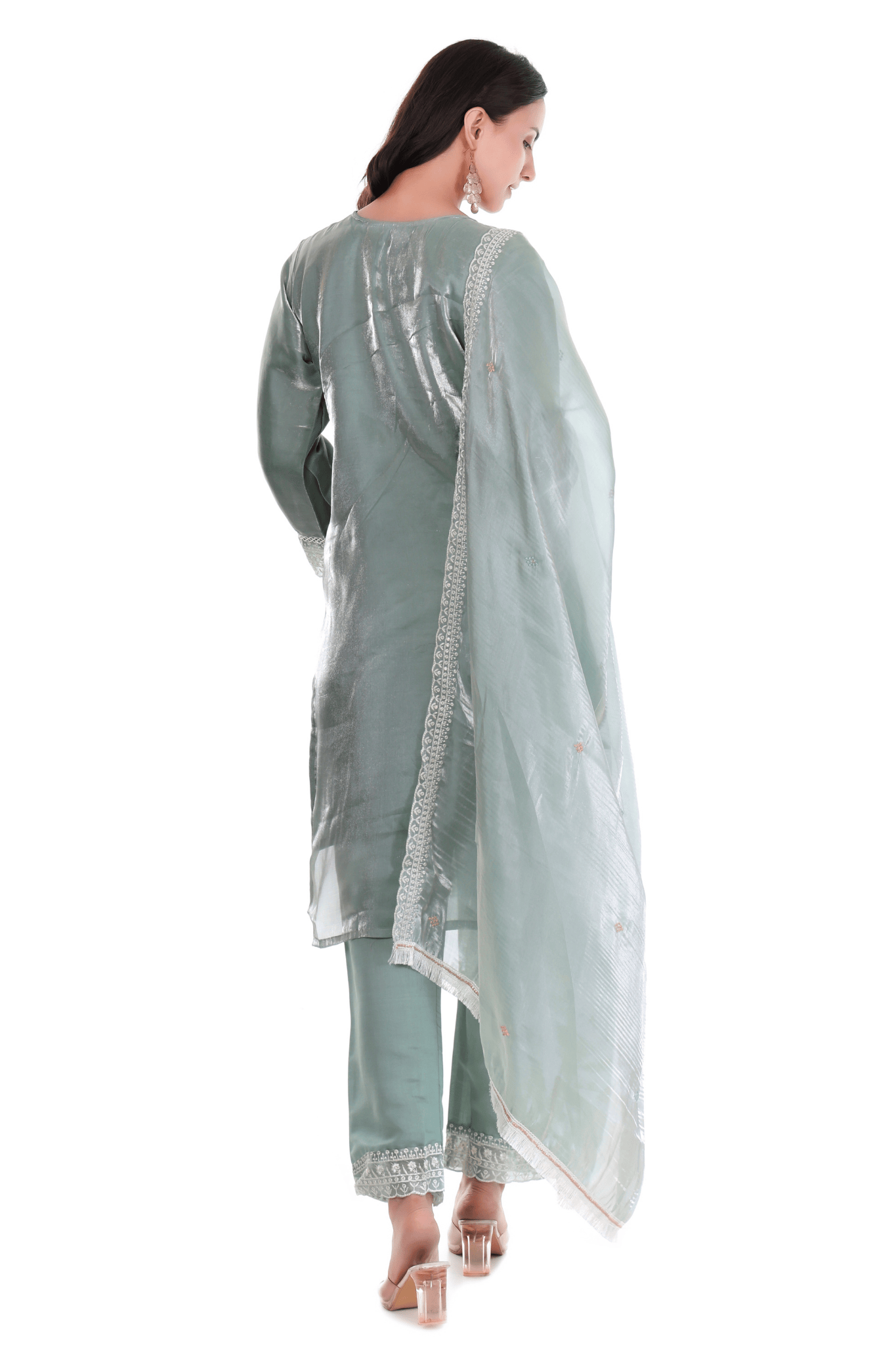 Tissue shimmer jackard seroski straight suit