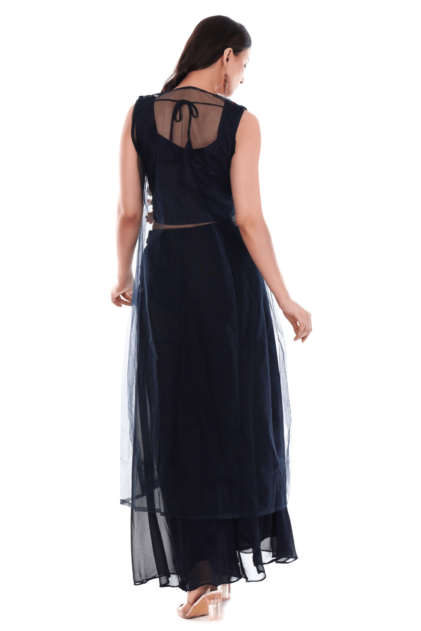 Royal Blue Plazo Cape set