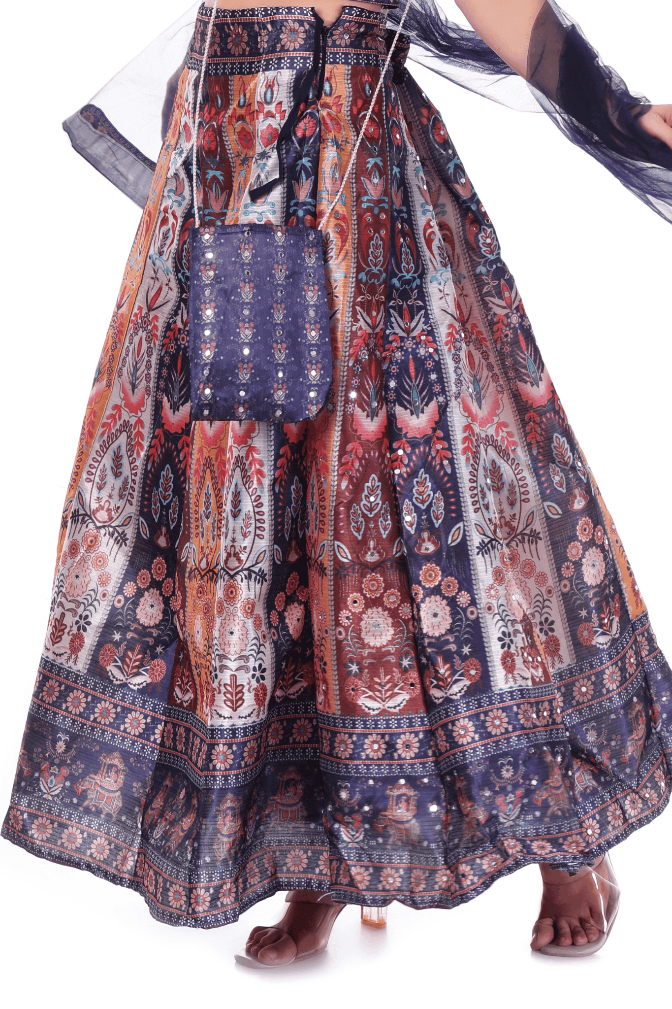 Blue Printed Lahenga set