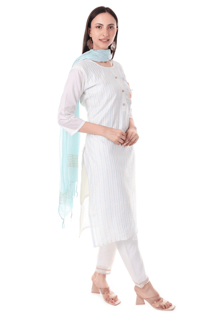 3D floral White suit