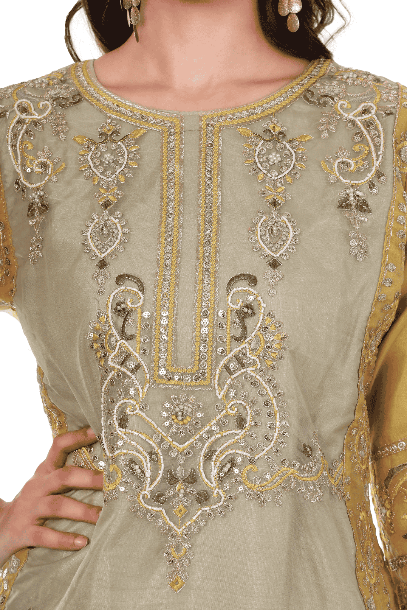 Mustard Lemon green Pakistani suit