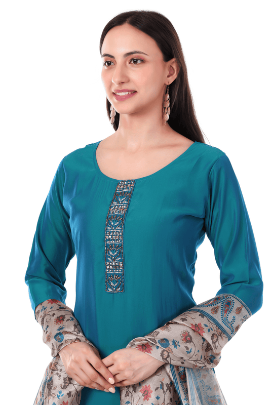 Green silk Tissue staright suit