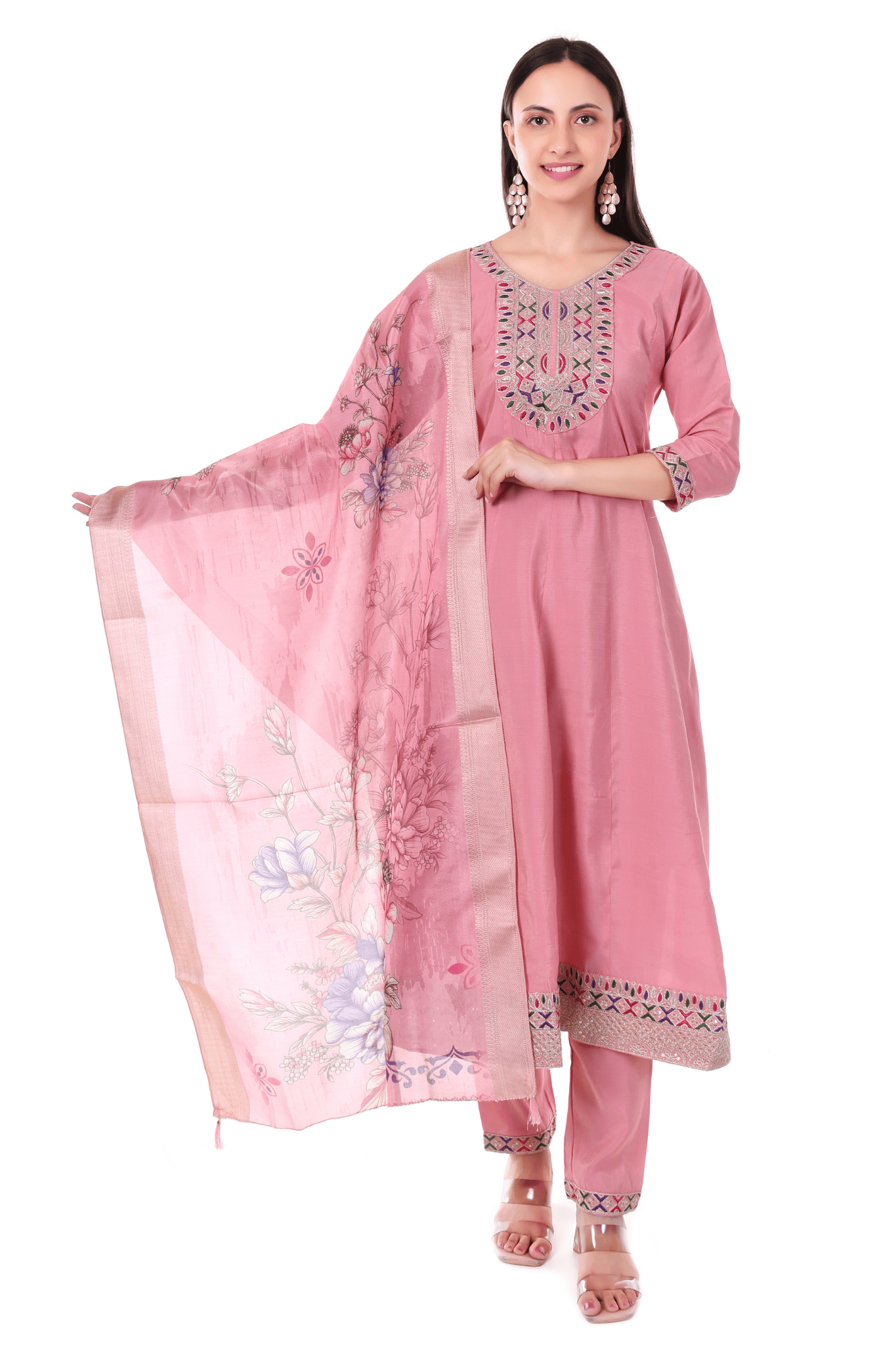 Anarkali with Digital printed Dupatta