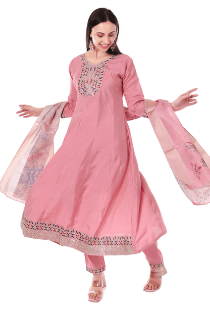 Anarkali with Digital printed Dupatta