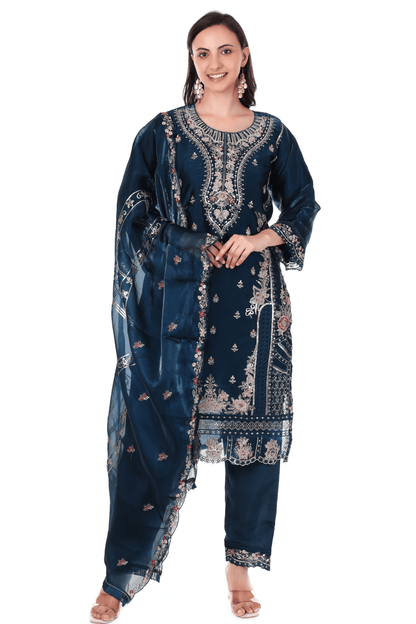 Royal Blue siroski Pakistani suit