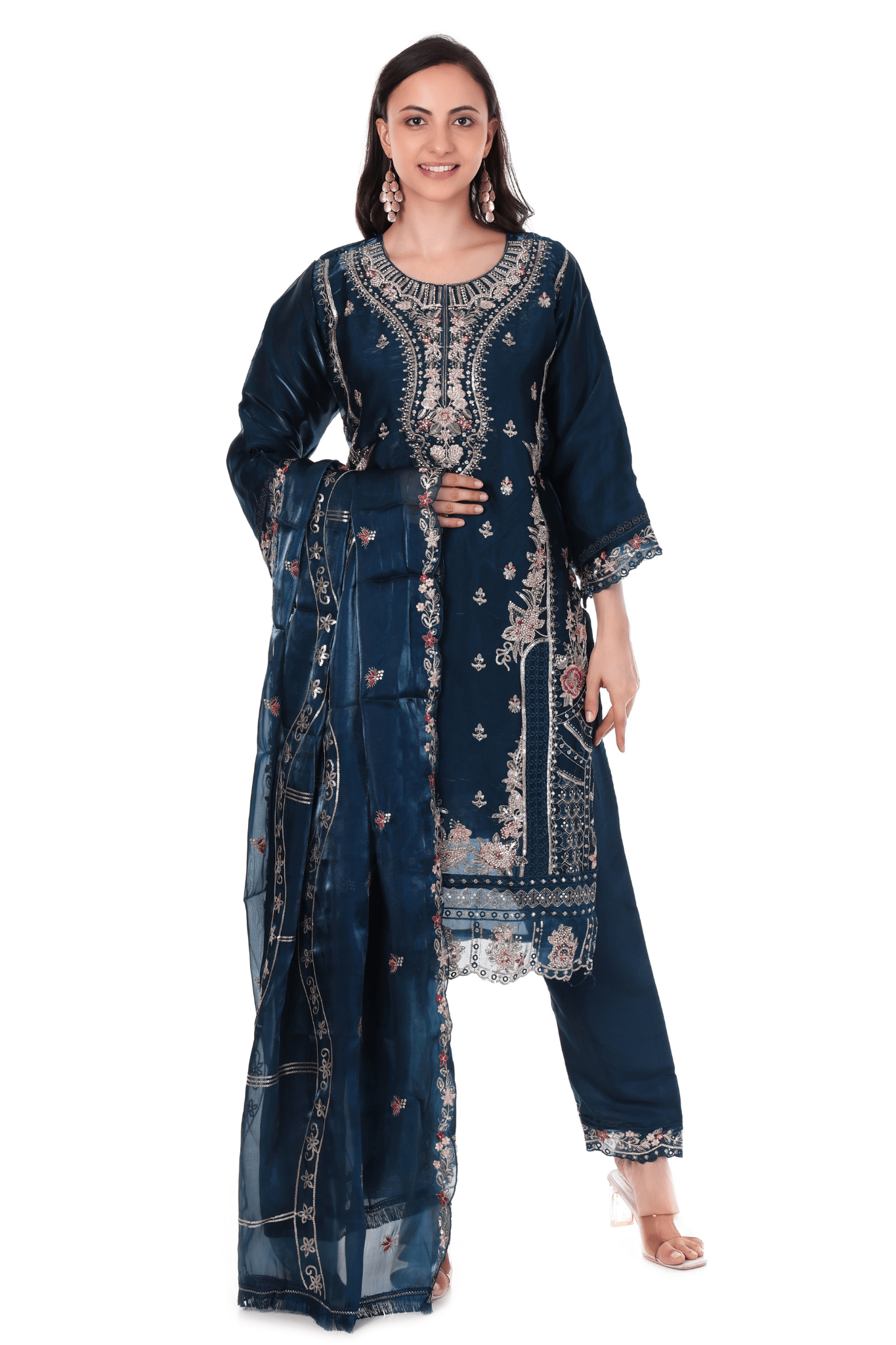 Royal Blue siroski Pakistani suit