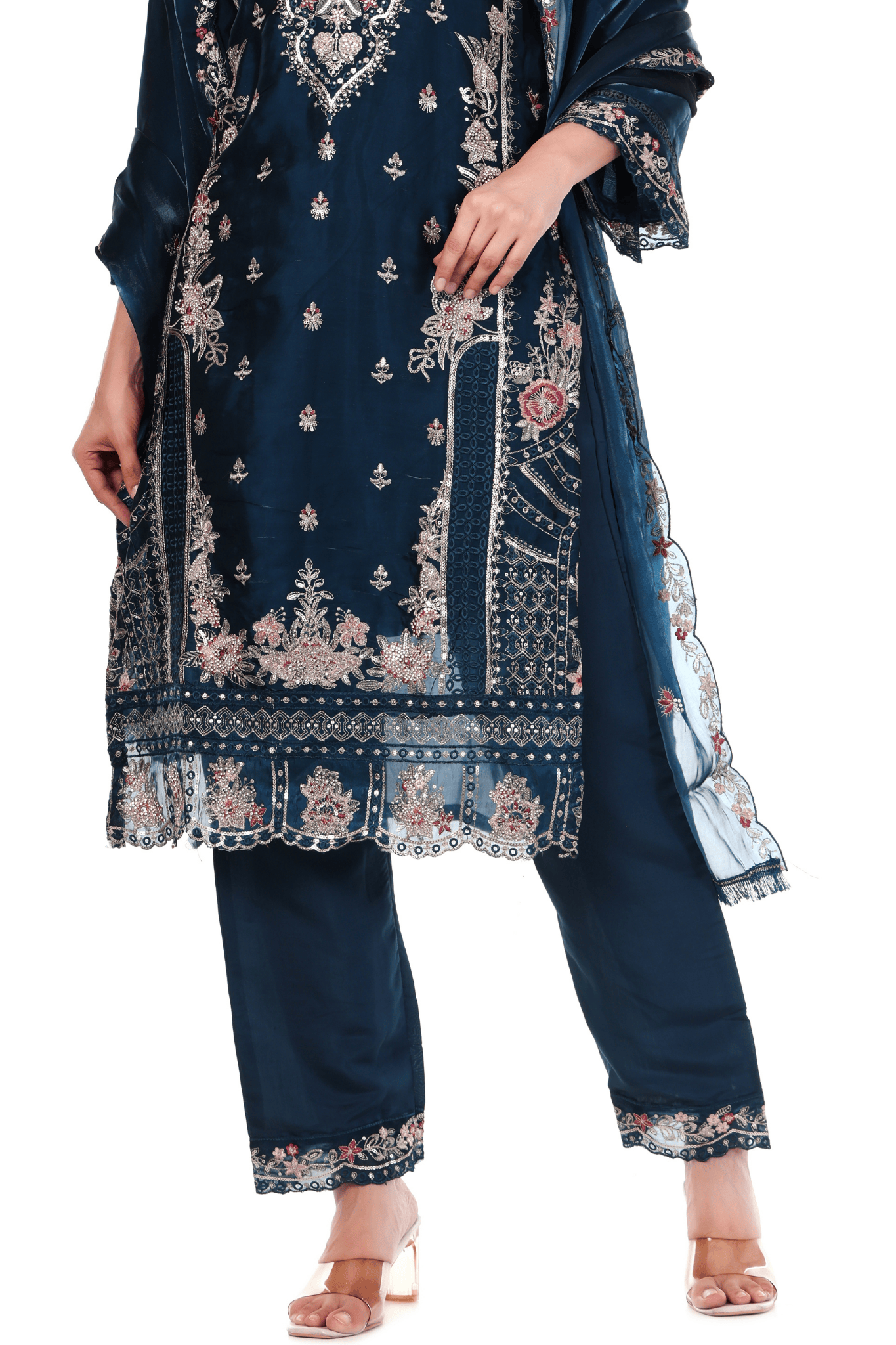 Royal Blue siroski Pakistani suit