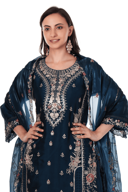 Royal Blue siroski Pakistani suit