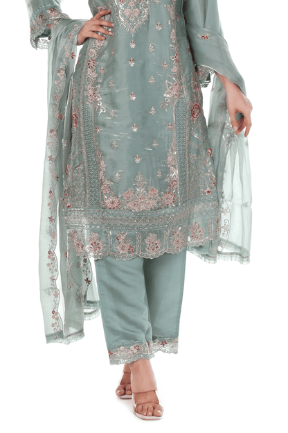 Sea green siroski Pakistani suit