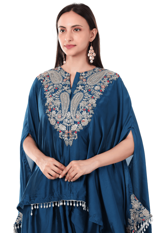 Short Kaaftan with wide plazo set