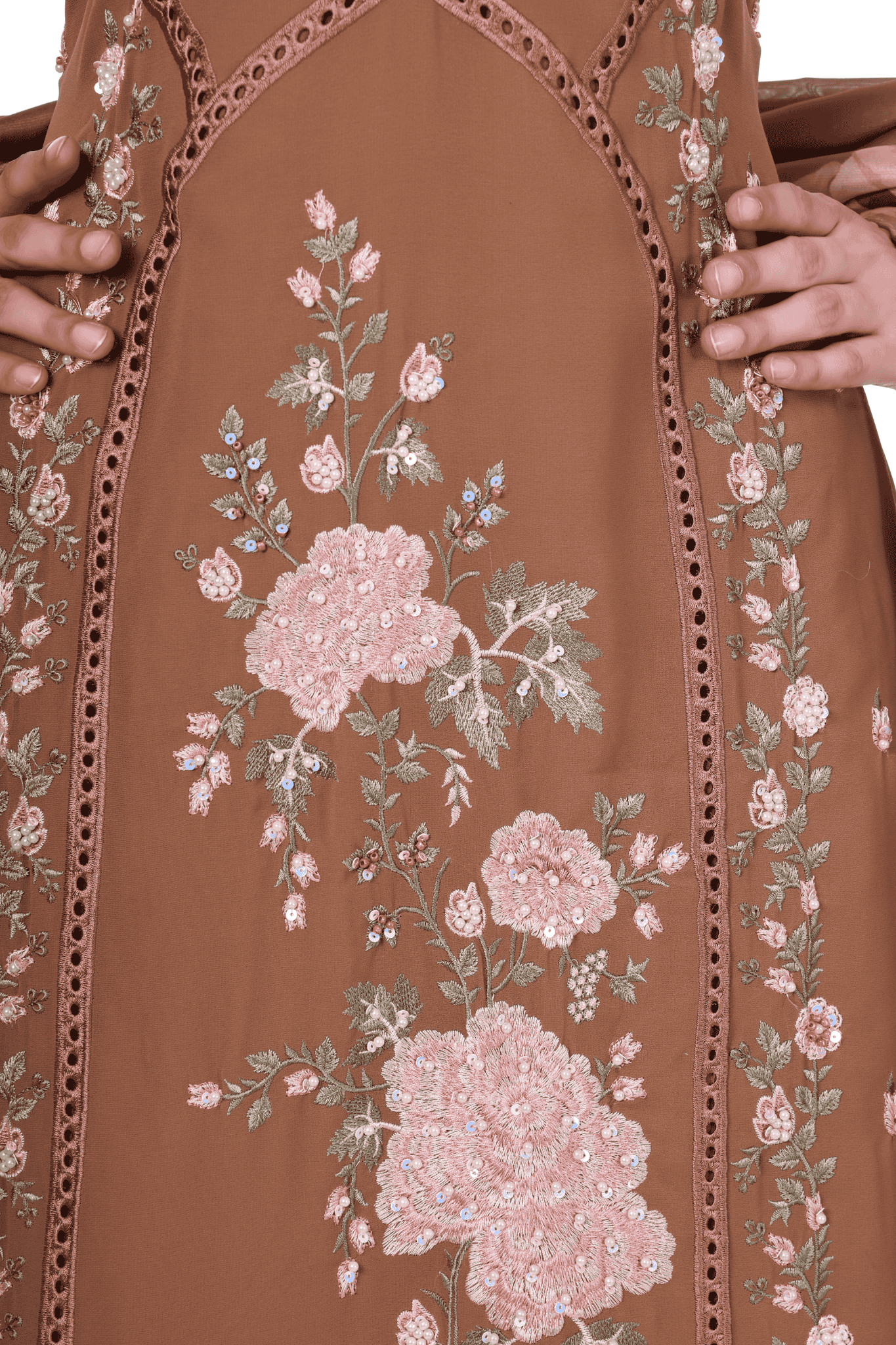 Long straight pakistani chocolate brown suit