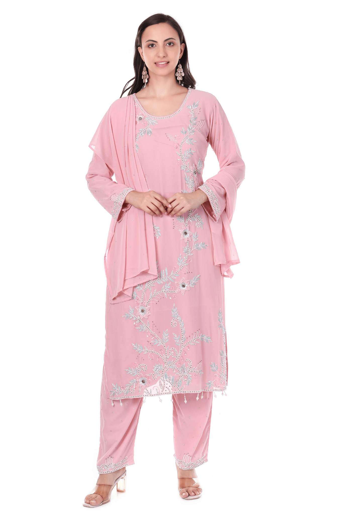 Pakistani heavy straight party wear