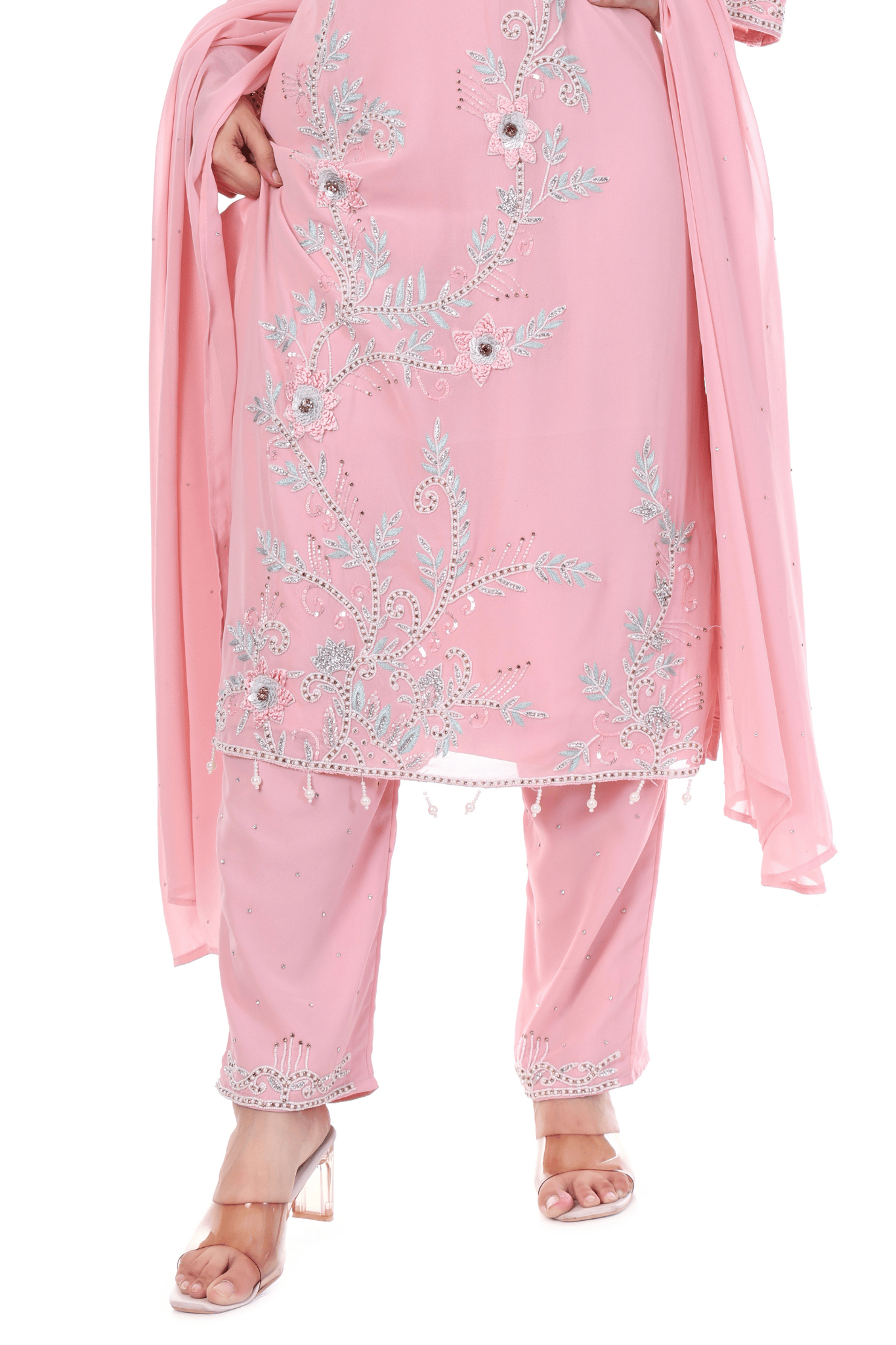 Pakistani heavy straight party wear