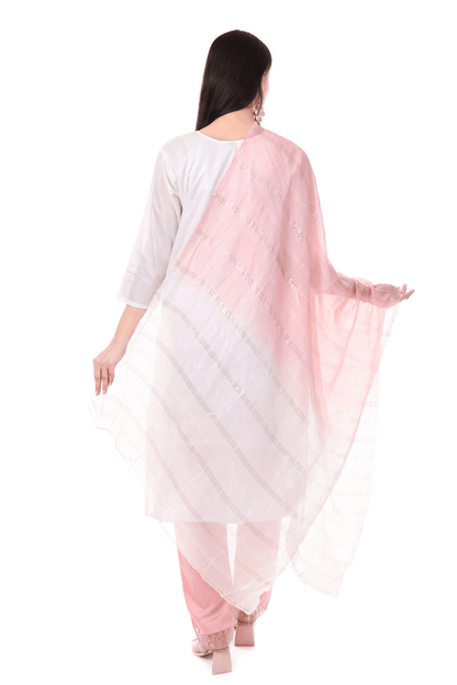 Thread and bead worked straight suit