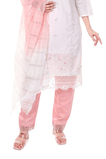 Thread and bead worked straight suit