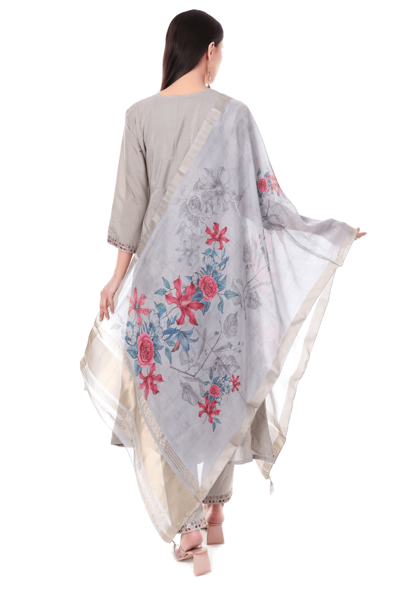 Anarkali with Digital printed Dupatta