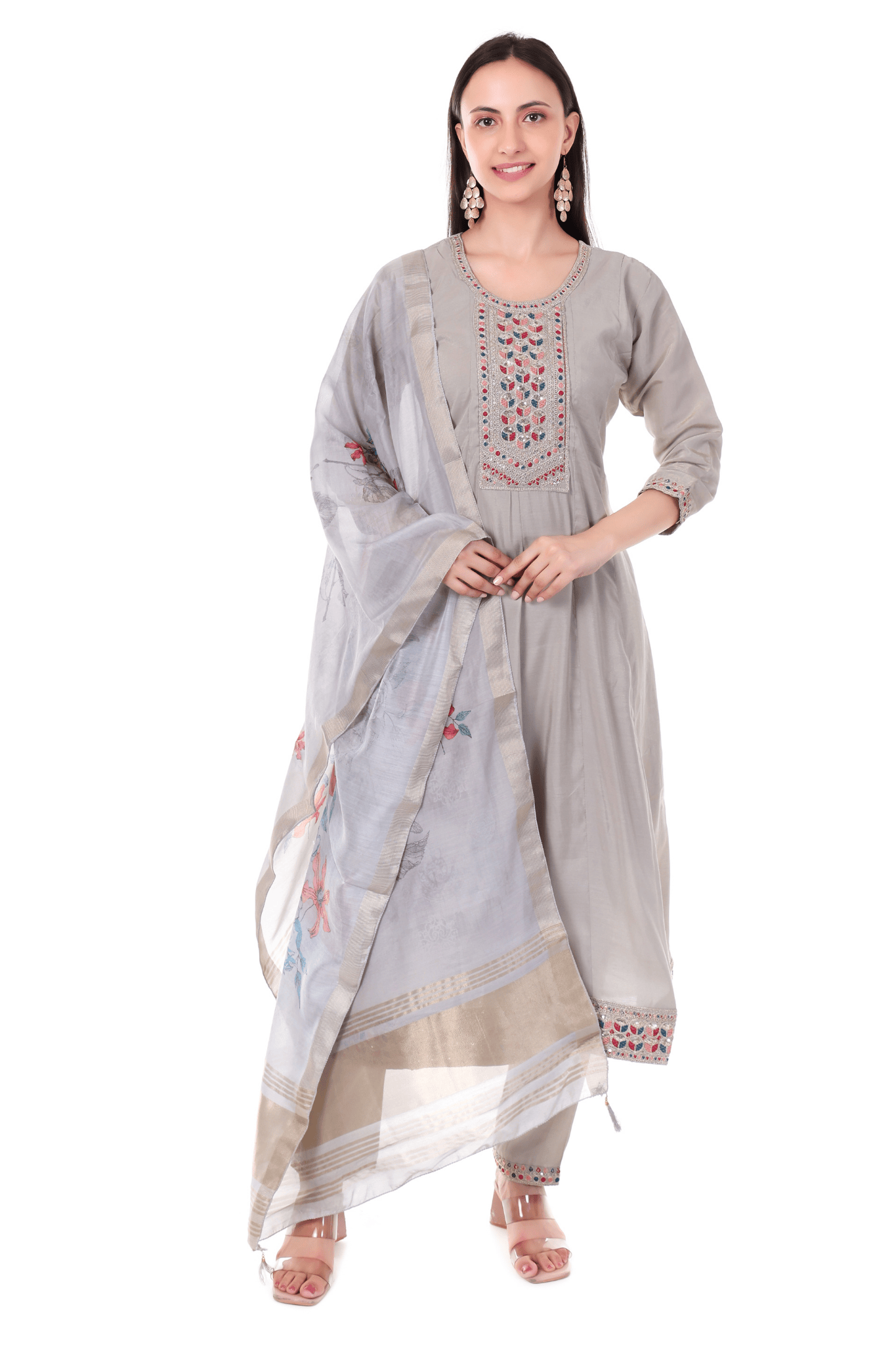 Anarkali with Digital printed Dupatta