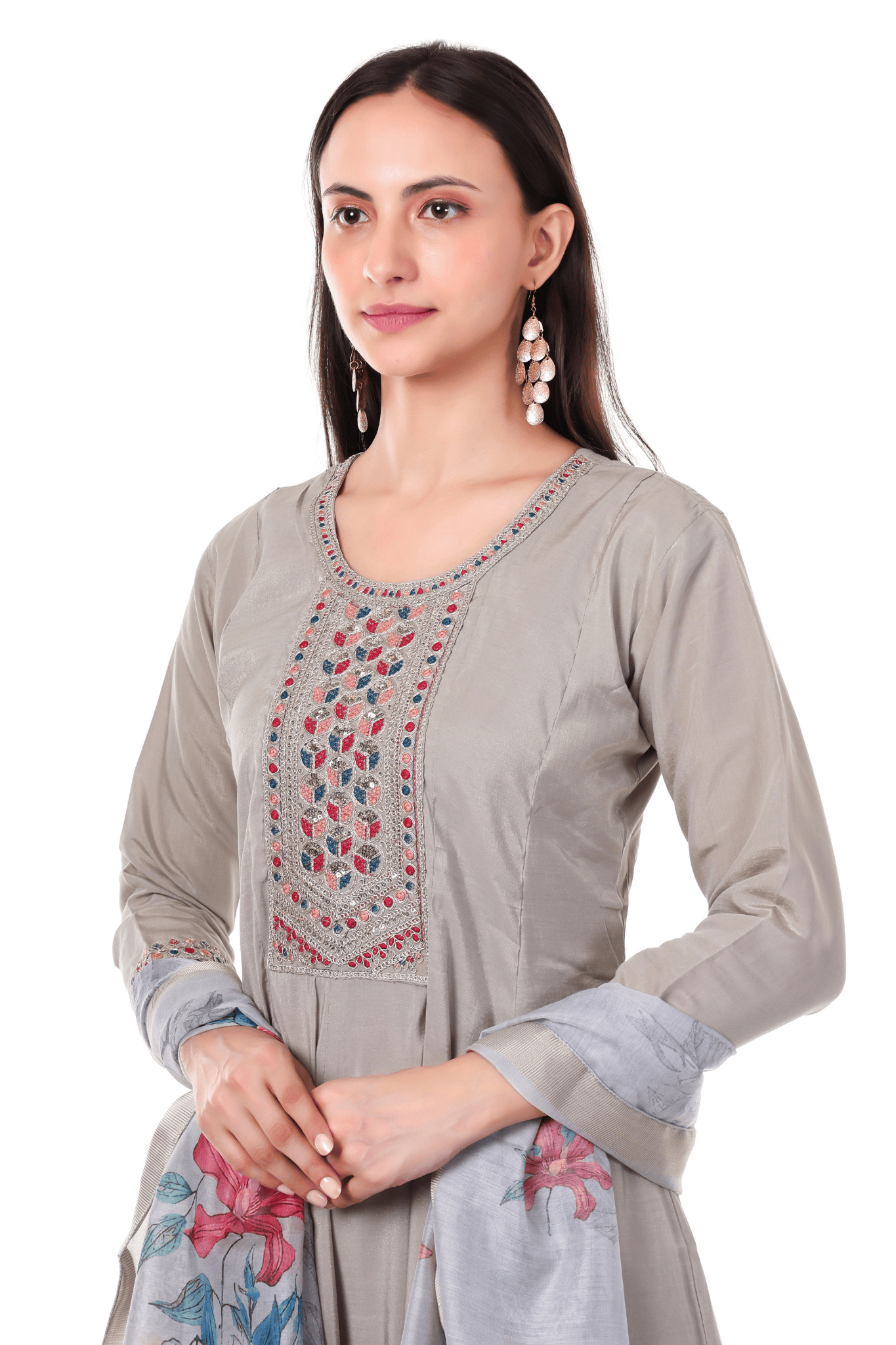 Anarkali with Digital printed Dupatta