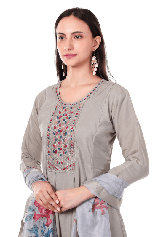 Anarkali with Digital printed Dupatta