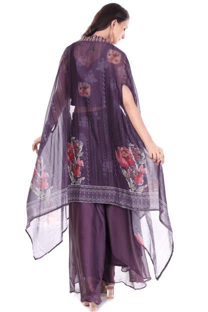 Voilet plazo cape indowestern dress