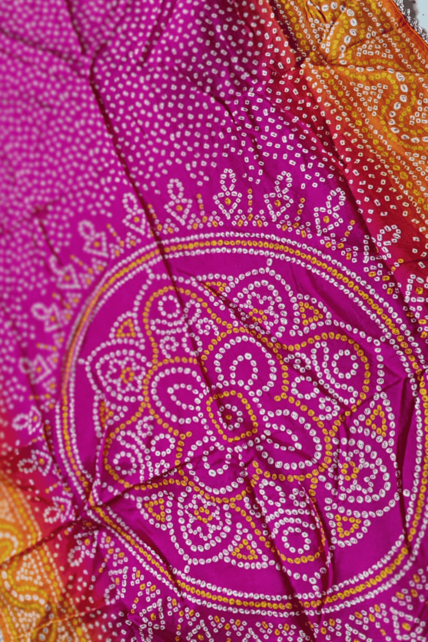 Bandhani Dual shared Zari and mirror worked suit