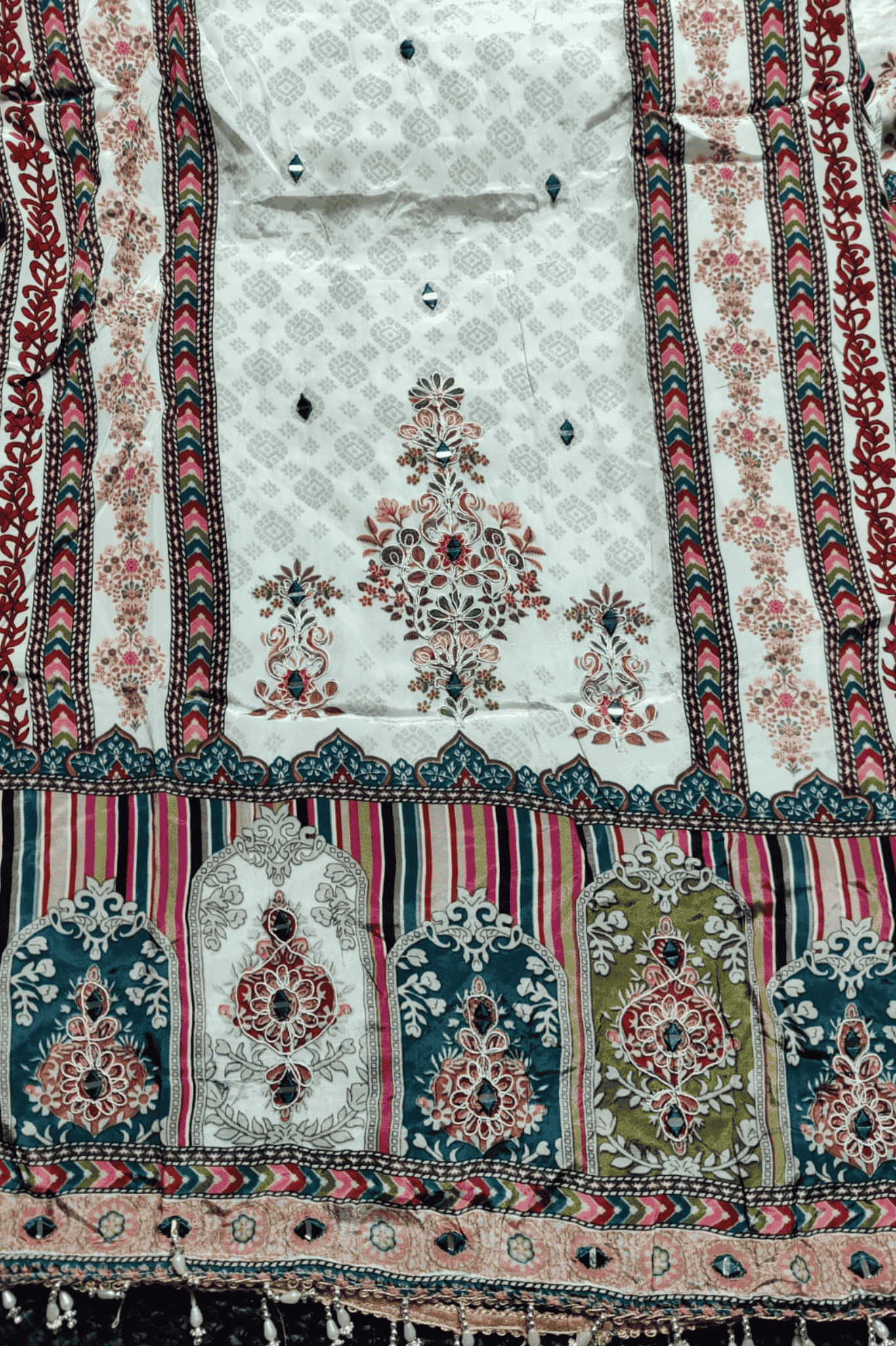 Multicolor printed crepe suit