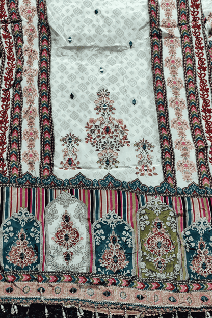 Multicolor printed crepe suit