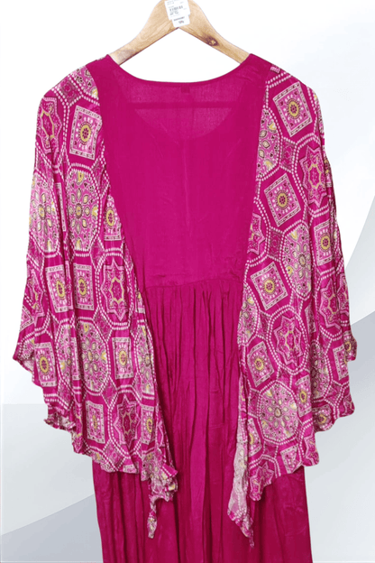 Bandhani long anarkali dress