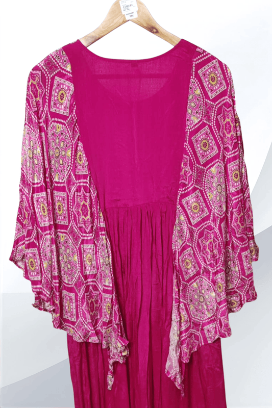 Bandhani long anarkali dress