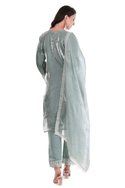 Tissue shimmer jackard seroski straight suit